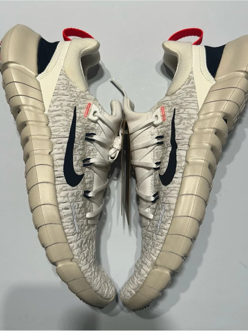 Nike Free Run 5.0 Next Nature White Obsidian Oreowood Running Shoes Mens Sz 10